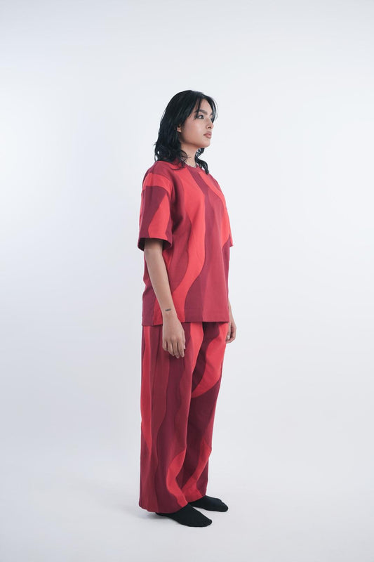 BOGSILA RED WAVY CO-ORD