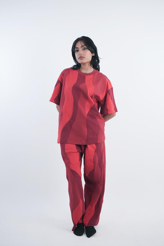 BOGSILA RED WAVY CO-ORD