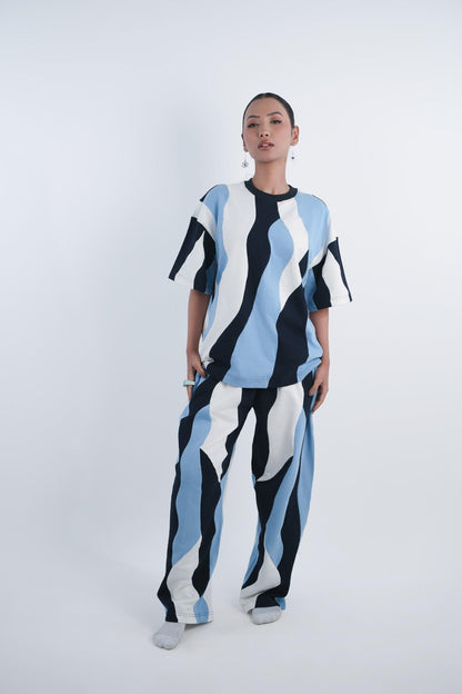 BOGSILA BLUE WAVY T-SHIRT