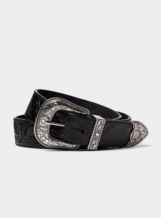 VINTAGE LEATHER BELT - BLACK
