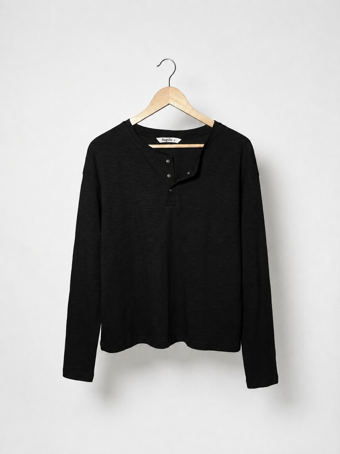 Cropped Loose fit Henley Shirt