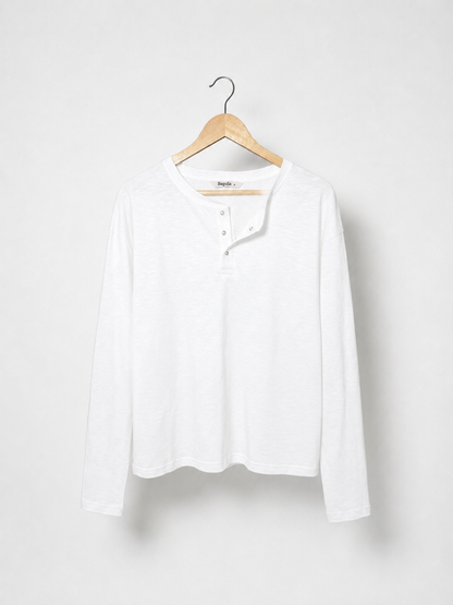 Cropped Loose fit Henley Shirt